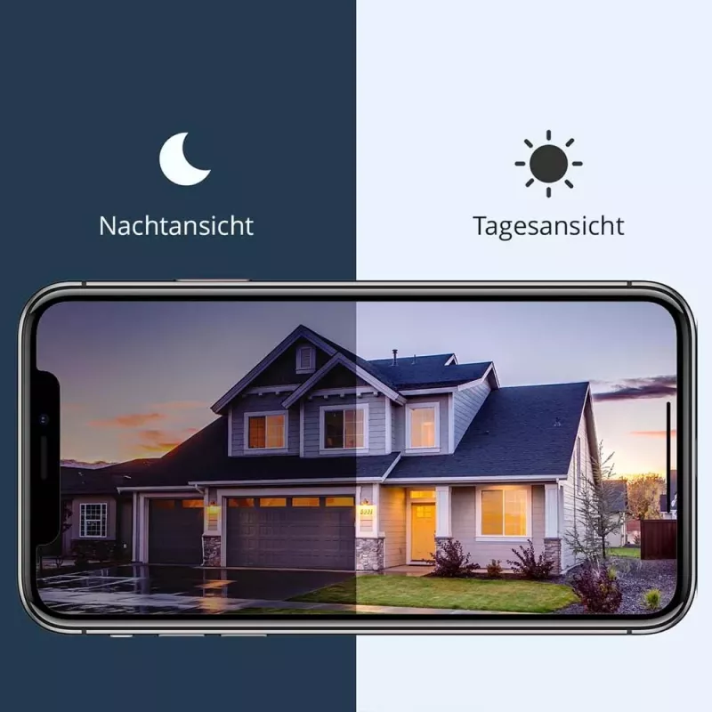 Arenti POWER1Q 2K 4MP telecamera di sorveglianza Wi-Fi wireless a batteria, sensore di movimento PIR, visione notturna IR 10 m, 9600 mAh, nera