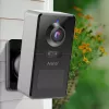 Arenti POWER1Q 2K 4MP telecamera di sorveglianza Wi-Fi wireless a batteria, sensore di movimento PIR, visione notturna IR 10 m, 9600 mAh, nera