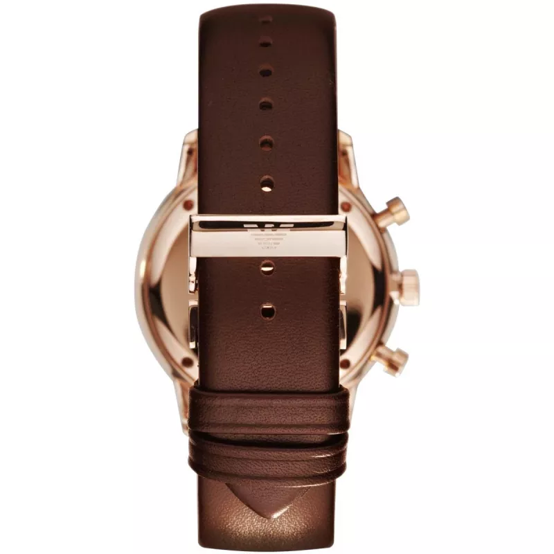 ARMANI AR0387 cronografo da uomo al quarzo 42mm quadrante nero cinturino in pelle