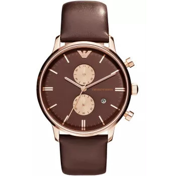 ARMANI AR0387 Orologio cronografo al quarzo uomo 42mm quadrante nero cinturino in pelle