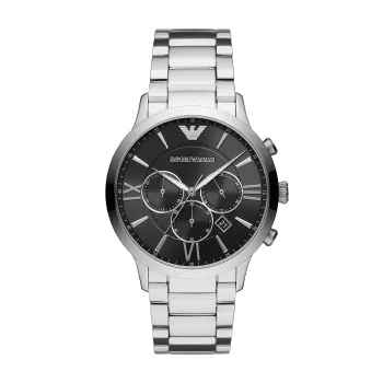 Armani AR11208 orologio cronografo al quarzo uomo 44mm quadrante blu pelle marrone