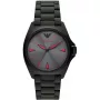 ARMANI AR11393 orologio da uomo analogico al quarzo 40mm cassa in acciaio inossidabile cinturino in pelle nero