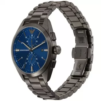 ARMANI AR11481 Orologio cronografo al quarzo uomo Luigi 43mm quadrante nero cinturino in pelle nera