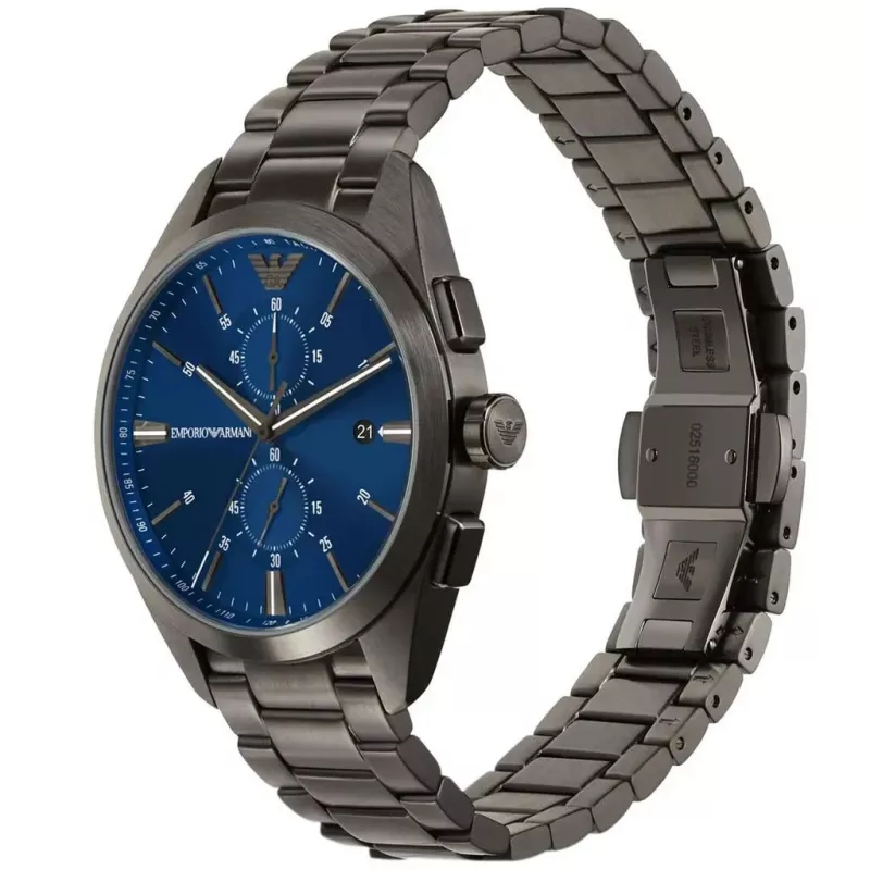 ARMANI AR11481 Orologio cronografo al quarzo uomo Luigi 43mm quadrante nero cinturino in pelle nera