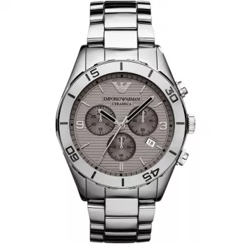 ARMANI AR1462 Orologio in ceramica uomo 43mm quadrante nero cronografo