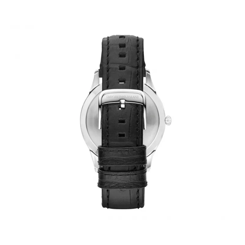 ARMANI AR1865 cronografo da uomo al quarzo 43mm quadrante nero cinturino in pelle