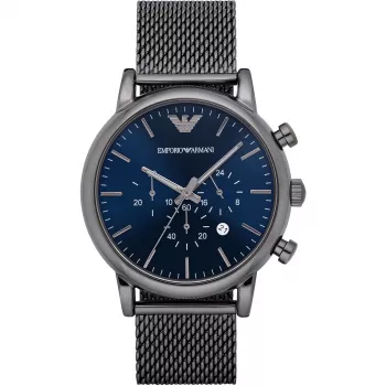 ARMANI AR1979 Orologio cronografo al quarzo uomo 46mm quadrante nero cinturino in pelle