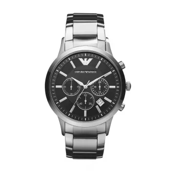 ARMANI AR2434 orologio cronografo uomo con quadrante blu e bracciale in acciaio inox 43mm