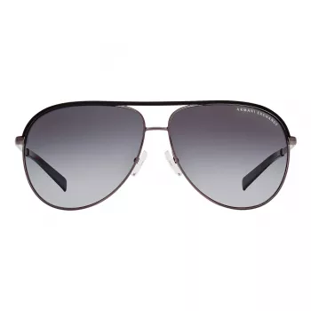 Occhiali da sole unisex ARMANI EXCHANGE AX2002-60992V - montatura in metallo nero opaco con lenti grigio scuro specchiate argento