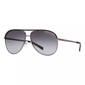 Occhiali da sole unisex ARMANI EXCHANGE AX2002-60992V - montatura in metallo nero opaco con lenti grigio scuro specchiate argento