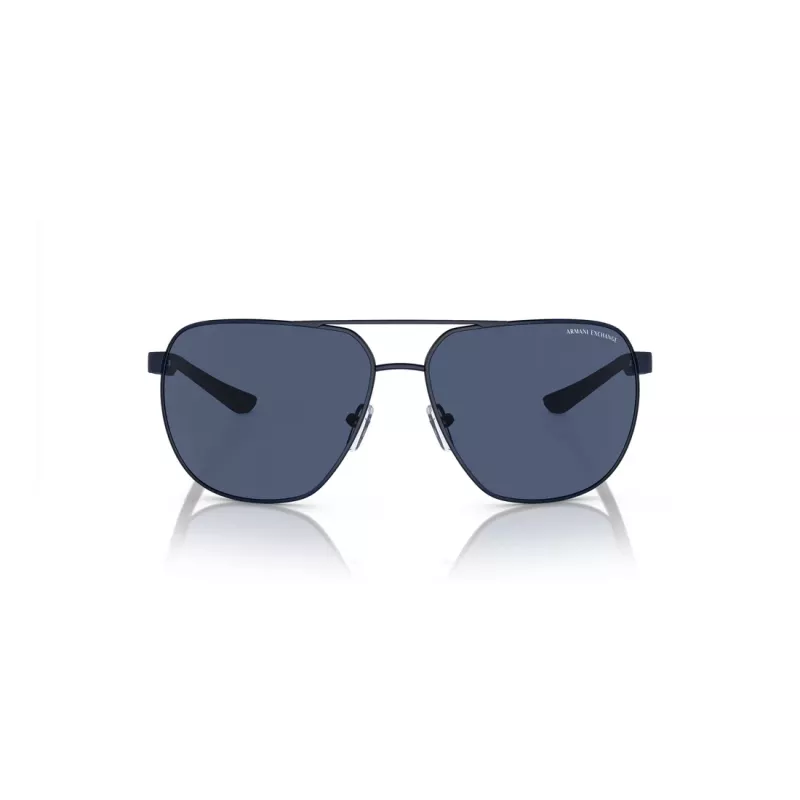 Armani Exchange AX2047S6003Z3 occhiali da sole uomo rettangolari nero opaco grigio scuro 63mm