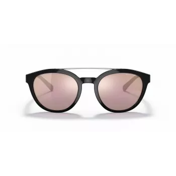 ARMANI EXCHANGE AX4118S81586X Occhiali da sole unisex rettangolari nero opaco grigio scuro specchio argento 54mm