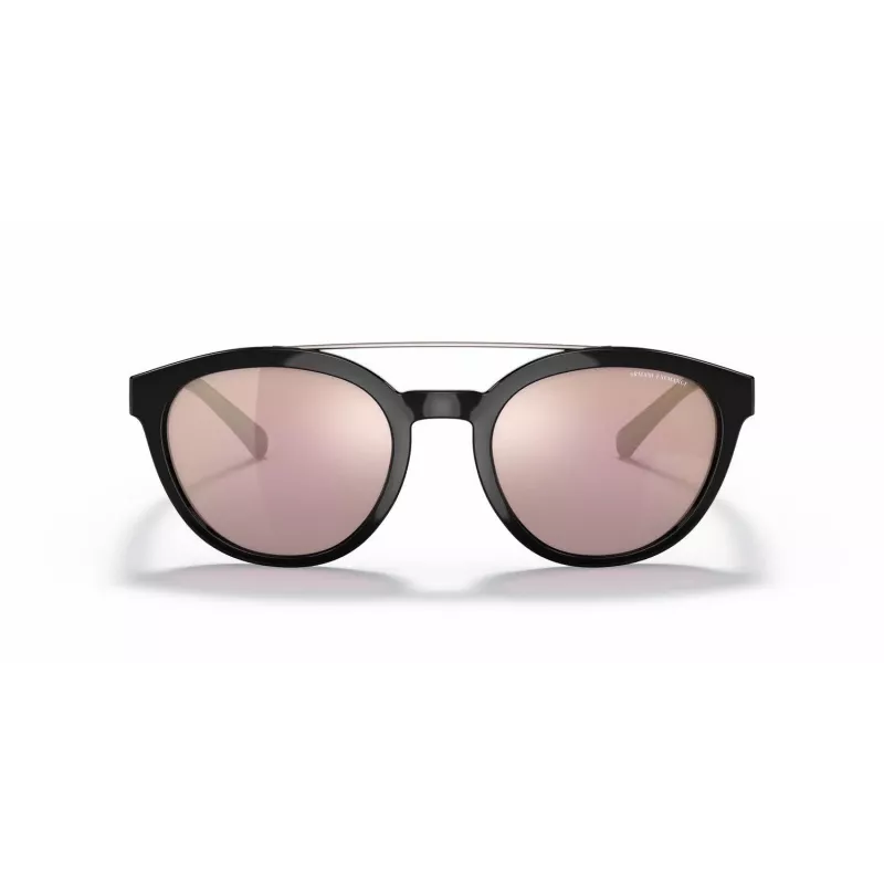 ARMANI EXCHANGE AX4118S81586X Occhiali da sole unisex rettangolari nero opaco grigio scuro specchio argento 54mm