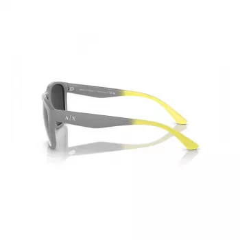 Occhiali da sole da uomo Armani Exchange AX4135S81806G squadrati nero opaco grigio scuro specchio argento 59 mm