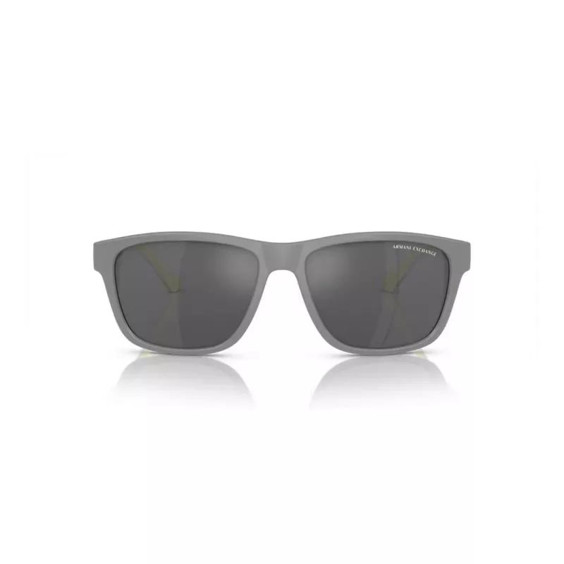 Occhiali da sole da uomo Armani Exchange AX4135S81806G squadrati nero opaco grigio scuro specchio argento 59 mm