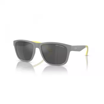 Occhiali da sole da uomo Armani Exchange AX4135S81806G squadrati nero opaco grigio scuro specchio argento 59 mm