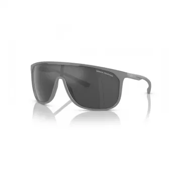 Armani Exchange AX4137SU81806 Occhiali da sole uomo quadrati - Montatura nero opaco, lenti grigio scuro