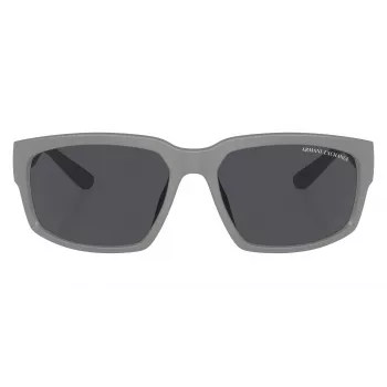 Armani Exchange AX4142SU81808 Occhiali da sole da uomo nero opaco grigio scuro rettangolari