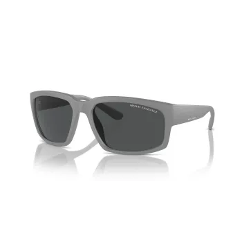 Armani Exchange AX4142SU81808 Occhiali da sole da uomo nero opaco grigio scuro rettangolari