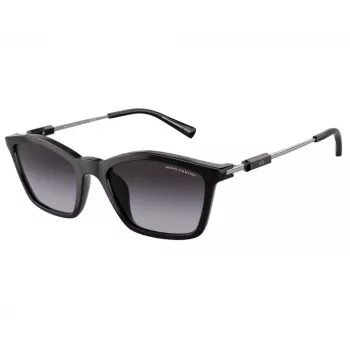 Armani Exchange AX4146SU81588 Occhiali da sole donna - Montatura grigio trasparente, lenti grigie sfumate, 53 mm