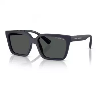 Occhiali da sole da uomo Armani Exchange AX4147S 610587 - montatura nero opaco, lenti grigio scuro, 56 mm