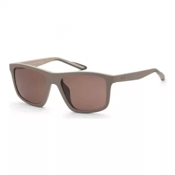 ARMANI EXCHANGE AX4149SU83617 Occhiali da sole rettangolari uomo Havana marrone montatura in acetato lenti in policarbonato marroni 56/18/145 mm