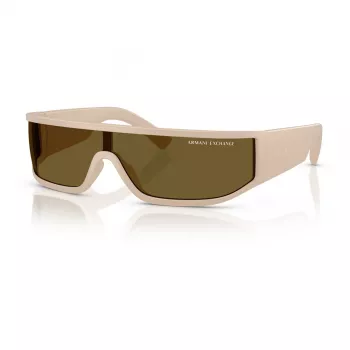Armani Exchange AX4153SU83617 Occhiali da sole unisex - montatura nera, lenti grigie, shield/mask, larghezza lente 140 mm