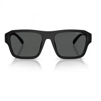 Armani Exchange AX4154SU83737 Occhiali da sole rettangolari uomo - montatura in propionato nero, lenti in policarbonato grigie, protezione UV400