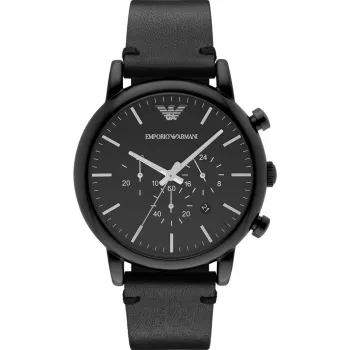 Armani Renato cronografo uomo orologio AR1918 46mm quadrante nero cinturino in pelle