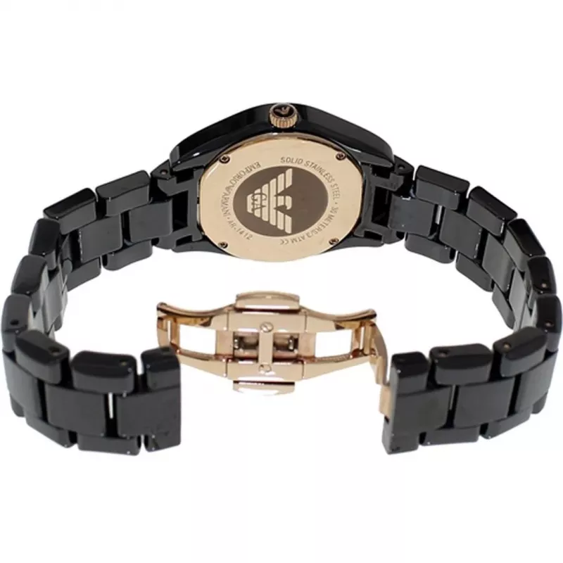 ARMANI Orologio da donna AR1412 cronografo al quarzo 35mm nero ceramica