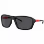 Arnette AN4329-275887 Occhiali da sole da uomo rettangolari, Montatura nera opaca, Lenti grigie, 63 mm