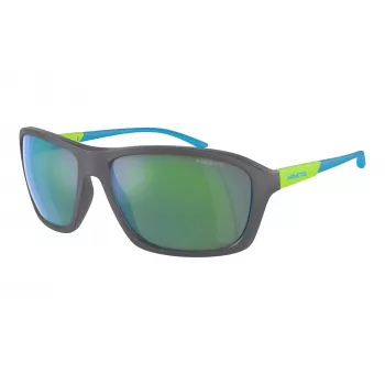 ARNETTE AN4329-28538N Occhiali da sole unisex, rettangolari, montatura nero opaco, lenti grigio scuro, 63/17/130 mm