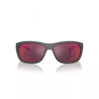 ARNETTE AN4337-28706Q Occhiali da sole da uomo rettangolari nero opaco grigio specchiato 63mm