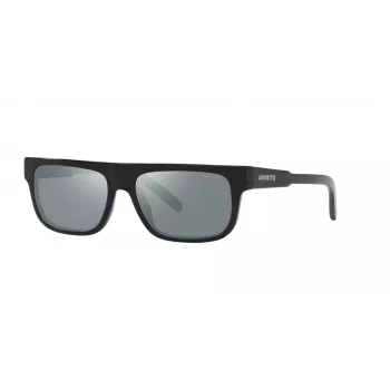Occhiali da sole ARNETTE uomo AN4278-12006G - montatura in propionato nero opaco, lenti in policarbonato grigio specchiato, 55 mm larghezza lente