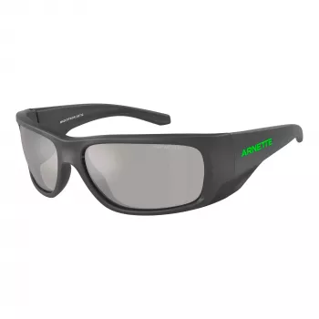 ARNETTE Occhiali da sole uomo AN4345-28706G rettangolari montatura nero opaco lente grigio specchiato argento 62mm