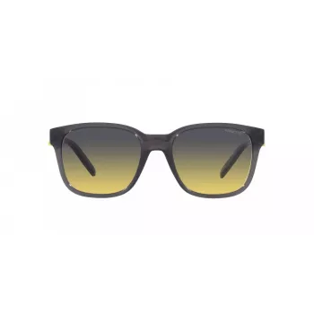 Occhiali da sole unisex ARNETTE AN432027862Q5 - montatura rettangolare in propionato nero opaco con lenti in policarbonato grigio scuro polarizzate - 55/19/145 mm