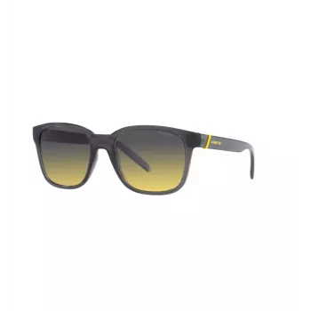 Occhiali da sole unisex ARNETTE AN432027862Q5 - montatura rettangolare in propionato nero opaco con lenti in policarbonato grigio scuro polarizzate - 55/19/145 mm