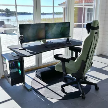 Arozzi Arena Large scrivania da gaming – Forest Green (altezza regolabile, tappetino mouse in microfibra)