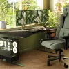 Arozzi Arena Large scrivania da gaming – Forest Green (altezza regolabile, tappetino mouse in microfibra)