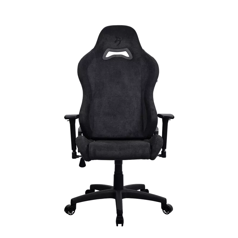 Sedia da gaming Arozzi Torretta Soft Fabric – nero assoluto, struttura in metallo, pistone a gas classe 4, braccioli 3D