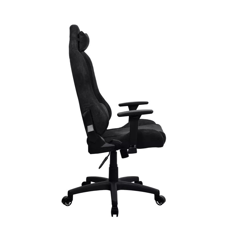 Sedia da gaming Arozzi Torretta Soft Fabric – nero assoluto, struttura in metallo, pistone a gas classe 4, braccioli 3D