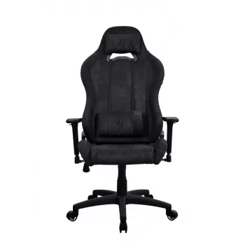 Sedia da gaming Arozzi Torretta Soft Fabric – nero assoluto, struttura in metallo, pistone a gas classe 4, braccioli 3D