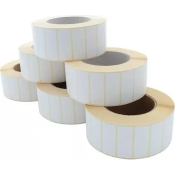 ARTDEV etichetta termotrasferibile in rotolo 50x20mm, 3000 etichette, bianco, anima 76mm, diametro esterno 135mm