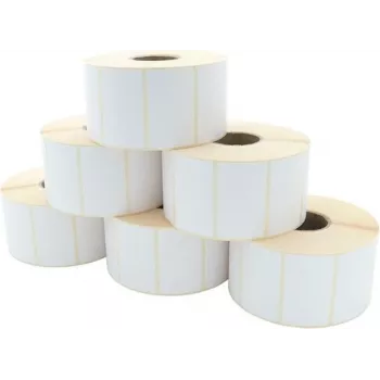 ARTDEV Rotolo di etichette a trasferimento termico 60 x 36 mm, diametro rotolo 127 mm, anima 40 mm, 2000 etichette per rotolo, bianco, carta patinata opaca, adesivo acrilico permanente