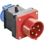 AS SCHWABE cavo adattatore 400V 16A CEE a Schuko, 5 poli a 2 poli, 0,3m, IP44, nero 60495