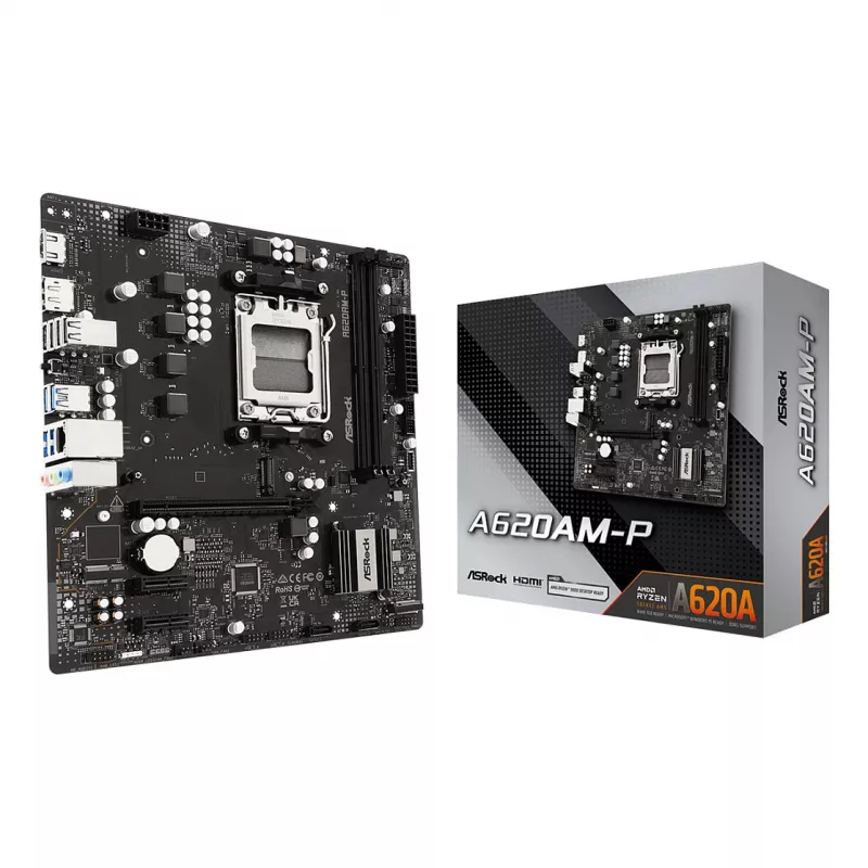 ASRock A620AM-P scheda madre AMD A620 AM5 Micro ATX (DDR5, HDMI, DisplayPort, M.2)
