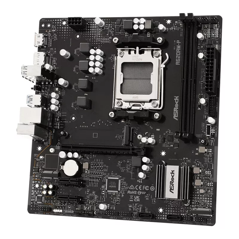 ASRock A620AM-P scheda madre AMD A620 AM5 Micro ATX (DDR5, HDMI, DisplayPort, M.2)