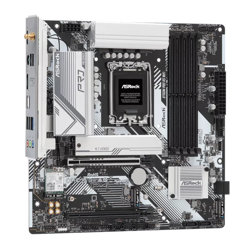 Scheda madre gaming ASRock B760M Pro RS WiFi Intel LGA 1700 Micro-ATX