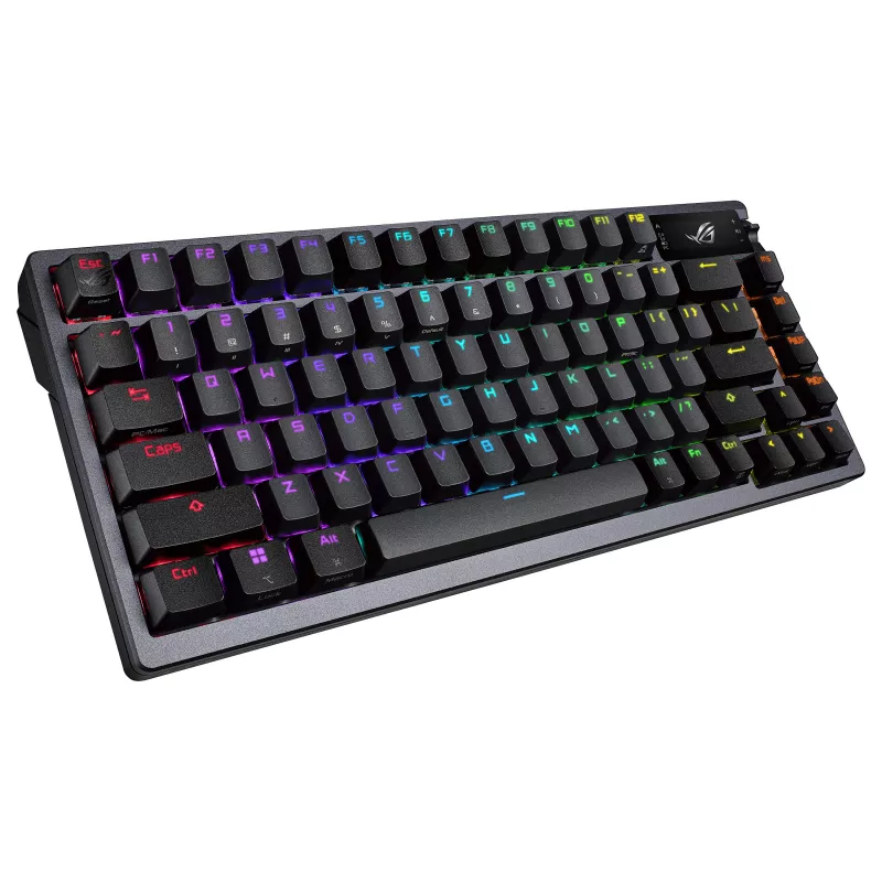 ASUS ROG Azoth Tastiera meccanica hotswap 75%, tri-mode RGB, display OLED, tasti PBT, switch NX, nero