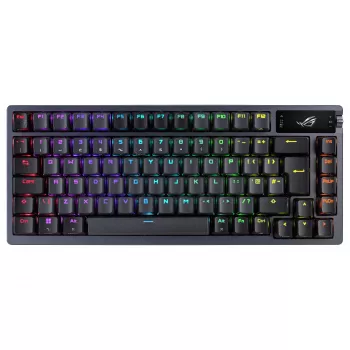 ASUS ROG Azoth Tastiera meccanica hotswap 75%, tri-mode RGB, display OLED, tasti PBT, switch NX, nero